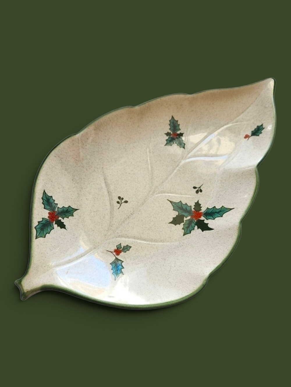 Vintage Ceramic Mikasa Festive Season Leaf with Holly and Berries Dish E…